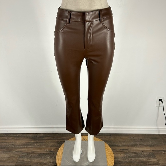 Anthropologie GREYLIN Brown faux Leather Pants XS - Picture 1 of 12
